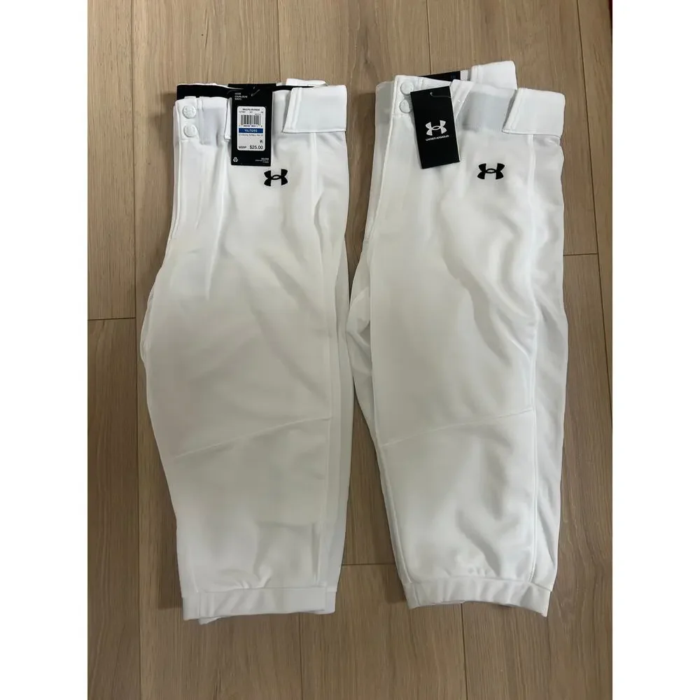Under Armour Youth G's Ultility Softball Pants Bundle of Two NWT White Youth XL